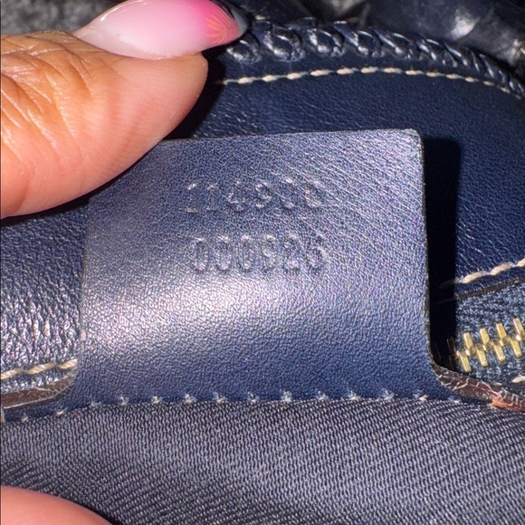 Gucci Leather Navy Blue Hobo Women's Bag - Picture 11 of 12